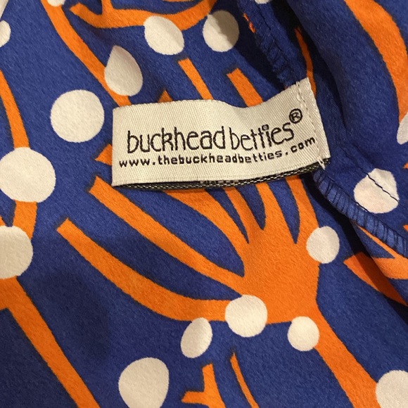 Buckhead Betties Dive Bar Savannah Dress Orange & Navy size s (d) - Picture 8 of 9